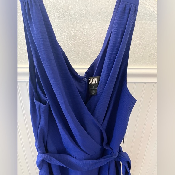 NWT DKNY cobalt blue front wrap v neck dress - size 12 - Picture 5 of 11